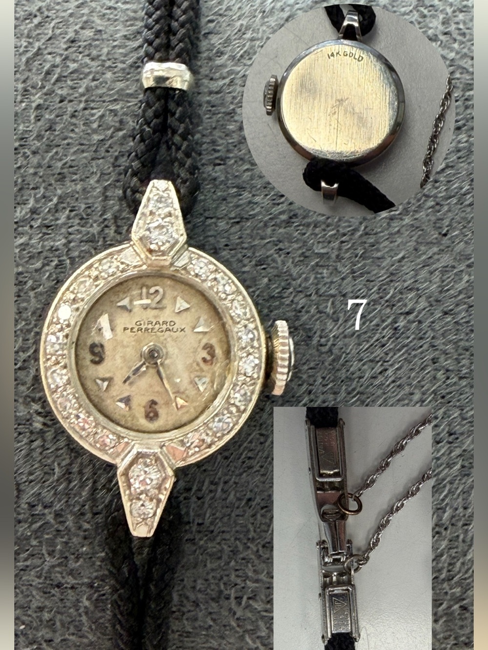 Vintage Girard Perregaux 14k White Gold Watch